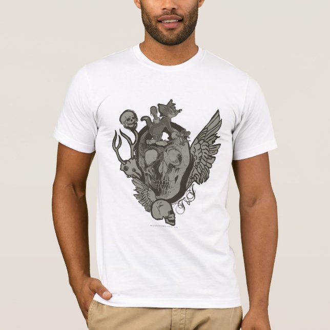 Tom and Jerry Skull T-Shirt (Front)