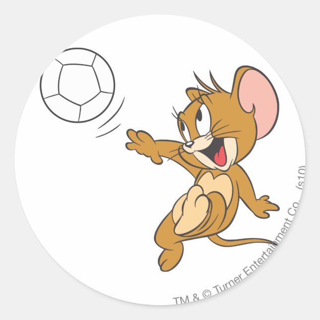 Tom and Jerry Soccer (Football) 1 Classic Round Sticker (Front)