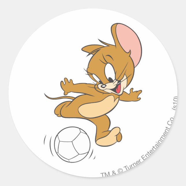 Tom and Jerry Soccer (Football) 2 Classic Round Sticker (Front)