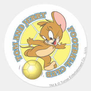 Tom and Jerry Soccer (Football) 4 Classic Round Sticker