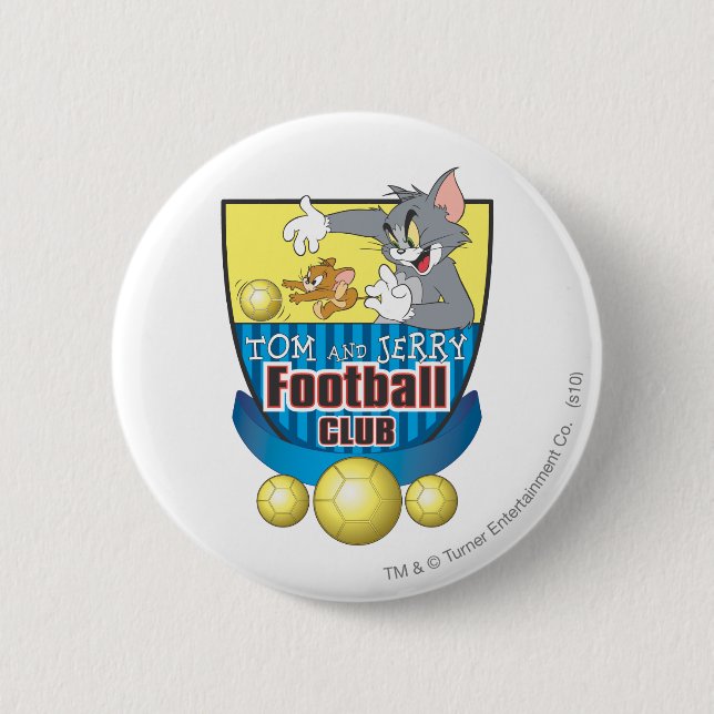 Tom and Jerry Soccer (Football) 5 6 Cm Round Badge (Front)
