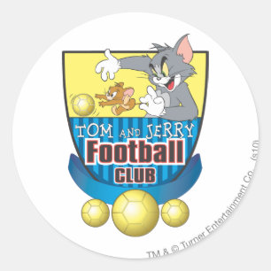 Tom and Jerry Soccer (Football) 5 Classic Round Sticker