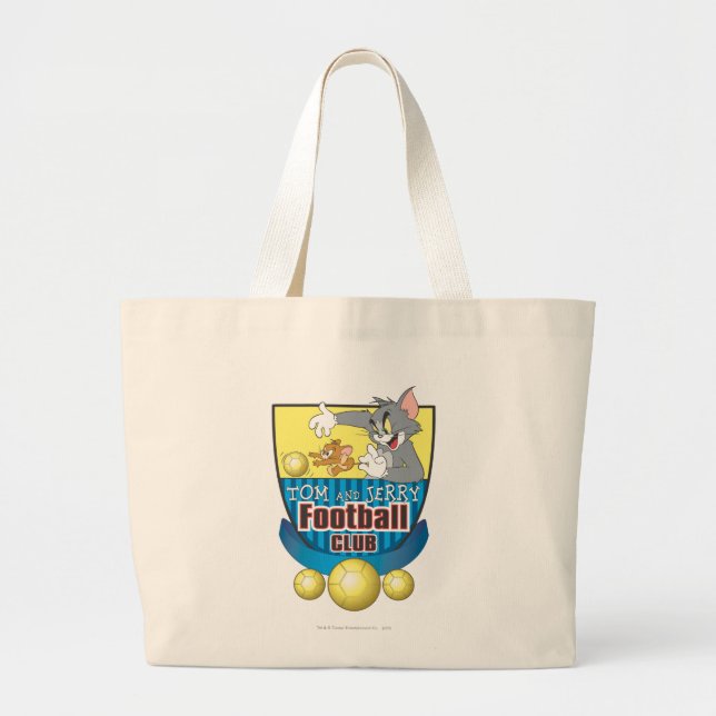 Tom and Jerry Soccer (Football) 5 Large Tote Bag (Front)