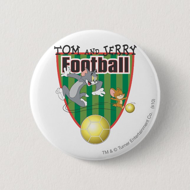 Tom and Jerry Soccer (Football) 6 6 Cm Round Badge (Front)