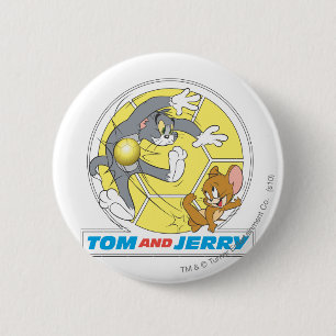 Tom and Jerry Soccer (Football) 8 6 Cm Round Badge