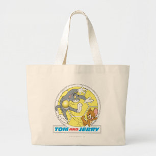 Tom and Jerry Soccer (Football) 8 Large Tote Bag