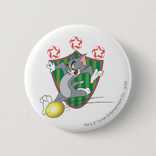 Tom and Jerry Soccer (Football) 9 6 Cm Round Badge