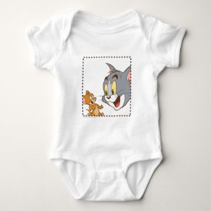 Tom and Jerry Stamp Baby Bodysuit