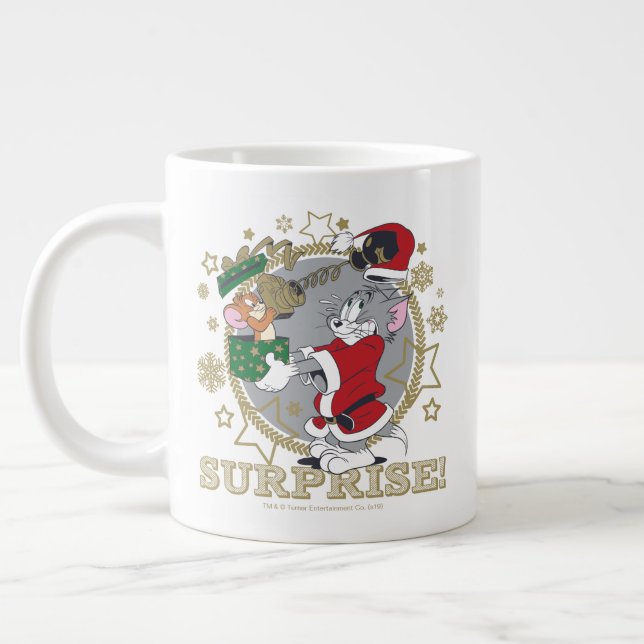 Tom and Jerry Surprise Gift Large Coffee Mug (Left)