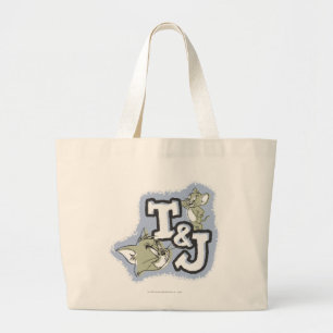 Tom and Jerry T&J Logo Large Tote Bag