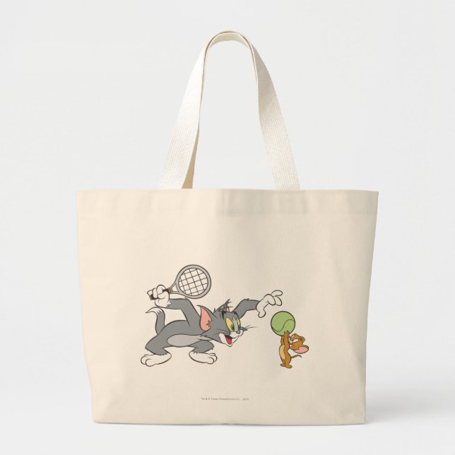 Tom and Jerry Tennis Large Tote Bag (Front)