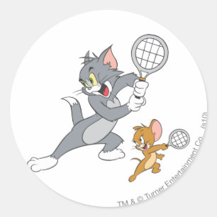 Tom and Jerry Tennis Stars 1 Classic Round Sticker