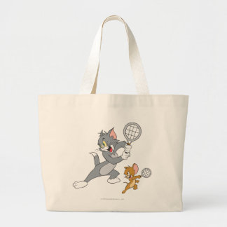 Tom and Jerry Tennis Stars 1 Large Tote Bag
