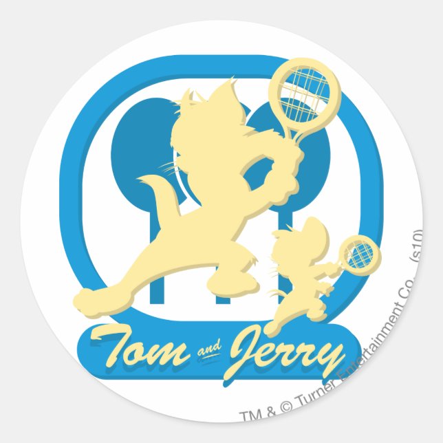 Tom and Jerry Tennis Stars 3 Classic Round Sticker (Front)