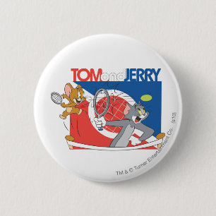 Tom and Jerry Tennis Stars 4 6 Cm Round Badge