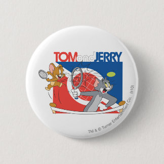 Tom and Jerry Tennis Stars 4 6 Cm Round Badge