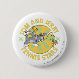 Tom and Jerry Tennis Stars 5 6 Cm Round Badge