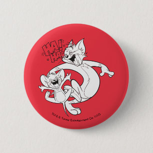 Tom And Jerry   Tom And Jerry Laughing 6 Cm Round Badge