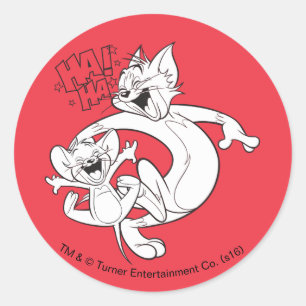 Tom And Jerry   Tom And Jerry Laughing Classic Round Sticker