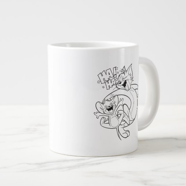 Tom And Jerry | Tom And Jerry Laughing Large Coffee Mug (Front Right)