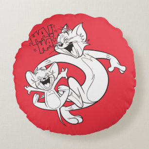 Tom And Jerry   Tom And Jerry Laughing Round Cushion