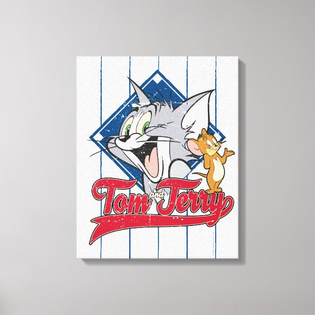 Tom And Jerry | Tom And Jerry On Baseball Diamond Canvas Print (Front)