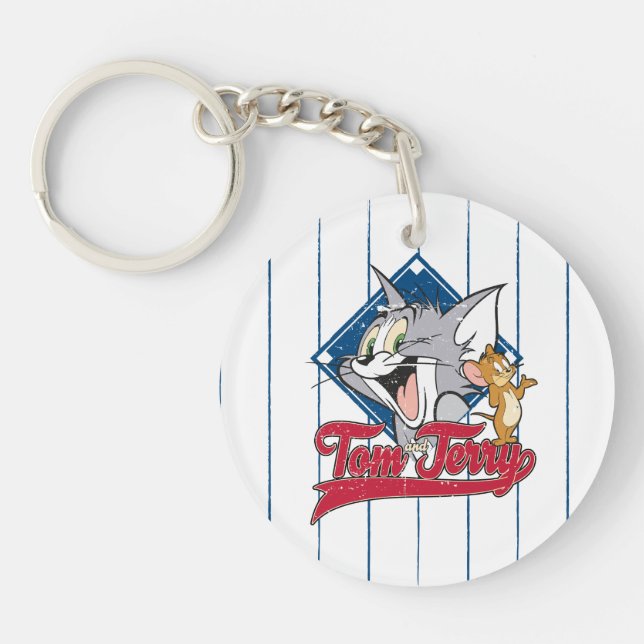 Tom And Jerry | Tom And Jerry On Baseball Diamond Key Ring (Front)