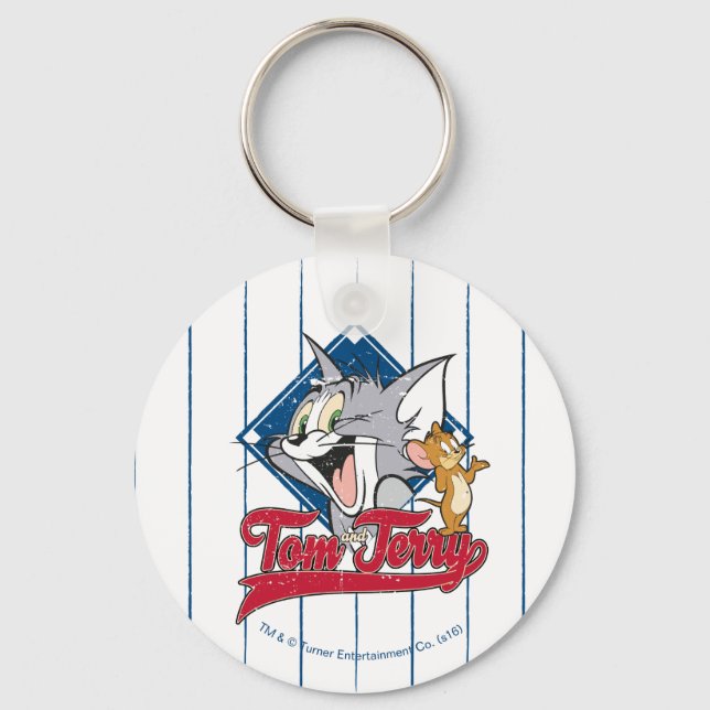 Tom And Jerry | Tom And Jerry On Baseball Diamond Key Ring (Front)