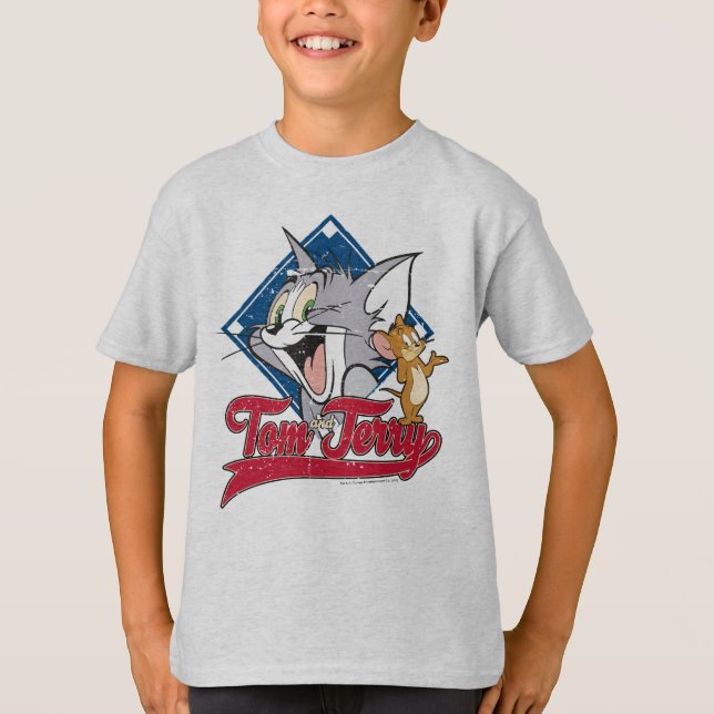Tom And Jerry | Tom And Jerry On Baseball Diamond T-Shirt (Front)