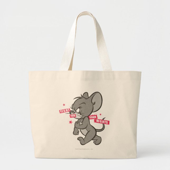 Tom and Jerry Tough Mouse 3 Large Tote Bag (Front)