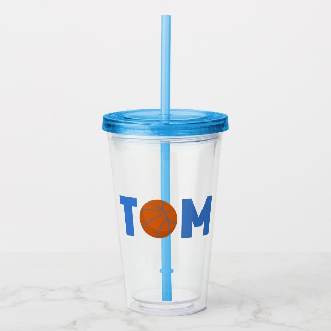 Tom Basketball Acrylic Tumbler (Front)