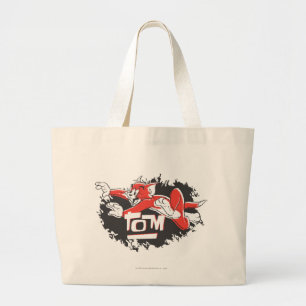 Tom Black and Red Logo Large Tote Bag