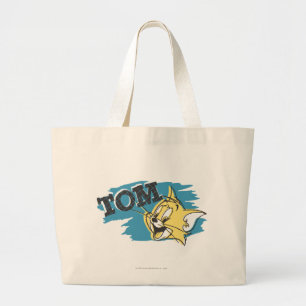 Tom Blue and Yellow Logo Large Tote Bag