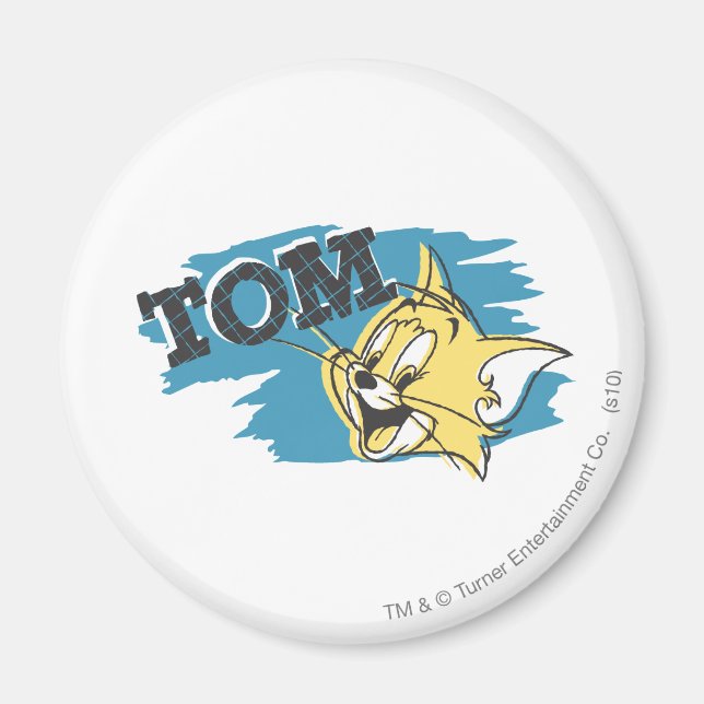 Tom Blue and Yellow Logo Magnet (Front)