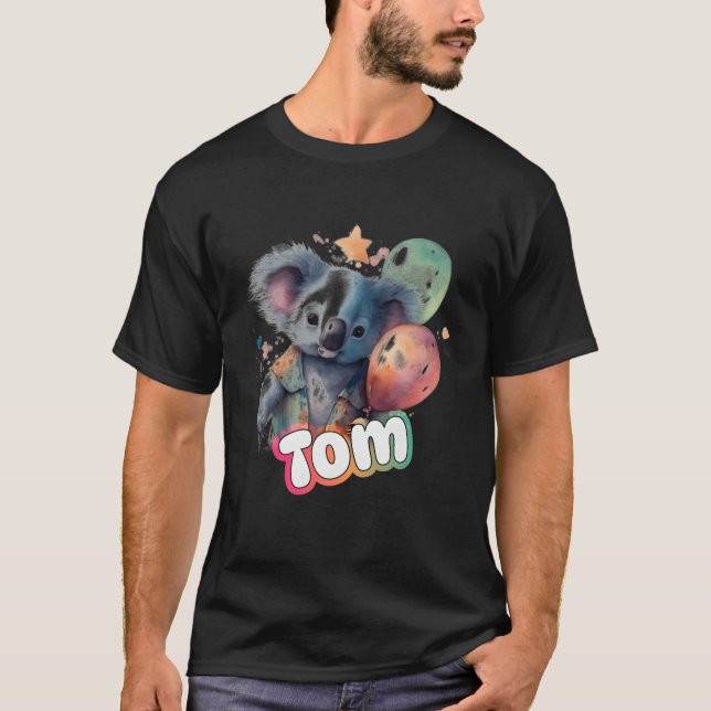Tom - Cute Boy Name With Cute Koala T-Shirt (Front)