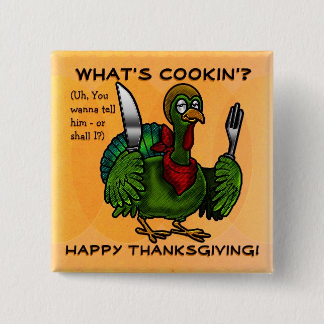 Tom Foolery Funny Thanksgiving Pin (Front)
