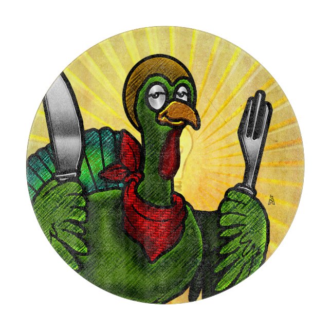 Tom Foolery (Funny Thanksgiving Turkey) Charcuteri Cutting Board (Front)