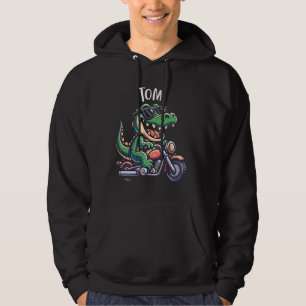 Tom Funny Alligator Motorcycle Design for Boys Nam Hoodie