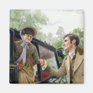 Tom handing Mary out of a carriage Magnet