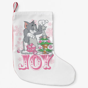 Tom, Jerry, and Nibbles Decorating Joy Small Christmas Stocking
