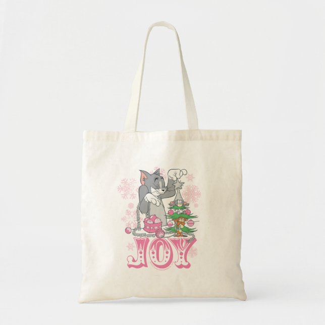 Tom, Jerry, and Nibbles Decorating Joy Tote Bag (Front)