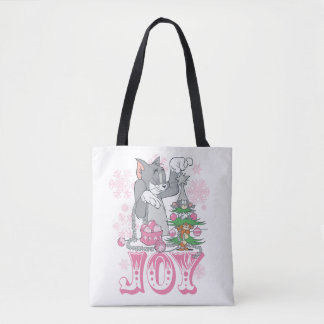 Tom, Jerry, and Nibbles Decorating Joy Tote Bag