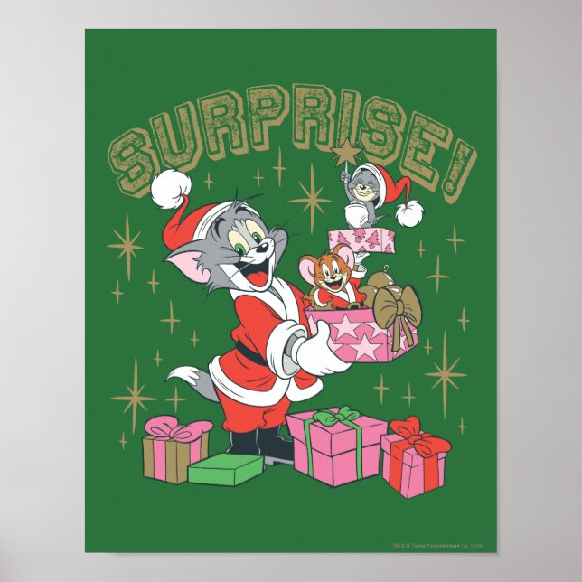 Tom, Jerry, and Nibbles Holiday Surprise Poster (Front)
