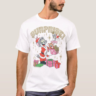 Tom, Jerry, and Nibbles Holiday Surprise T-Shirt