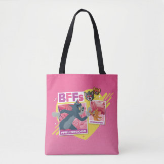 Tom & Jerry BFFs Photo Emoji Collage Tote Bag
