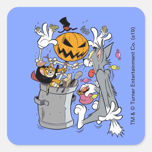 Tom & Jerry | Boo to Tom Square Sticker (Front)