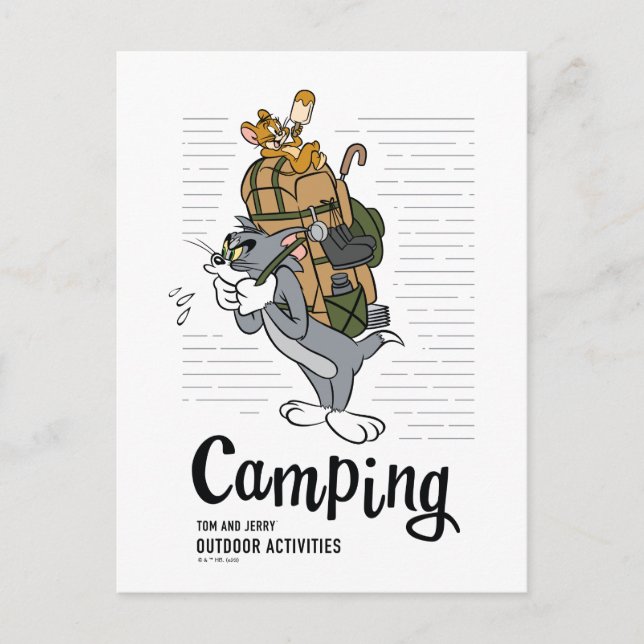 Tom & Jerry Camping Postcard (Front)