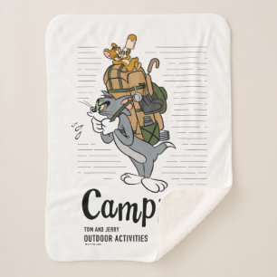Tom & Jerry Camping Sherpa Blanket
