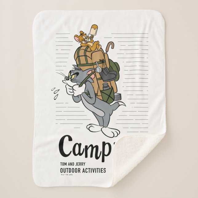 Tom & Jerry Camping Sherpa Blanket (Front)