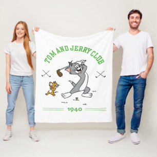 Tom & Jerry Golfing Club 1940 Fleece Blanket